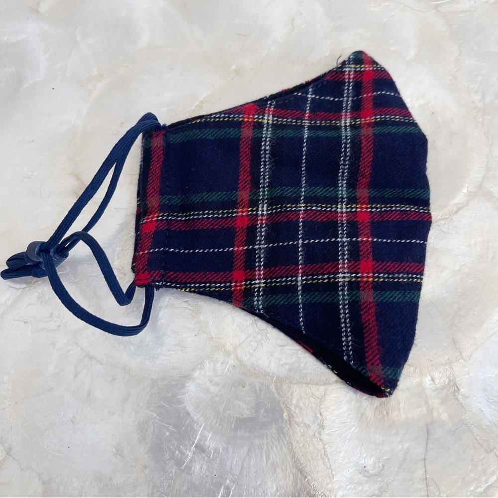 Lele Sadoughi Buffalo Check Faux Pearl & Tartan Plaid Holiday Face Mask NEW - Picture 7 of 10